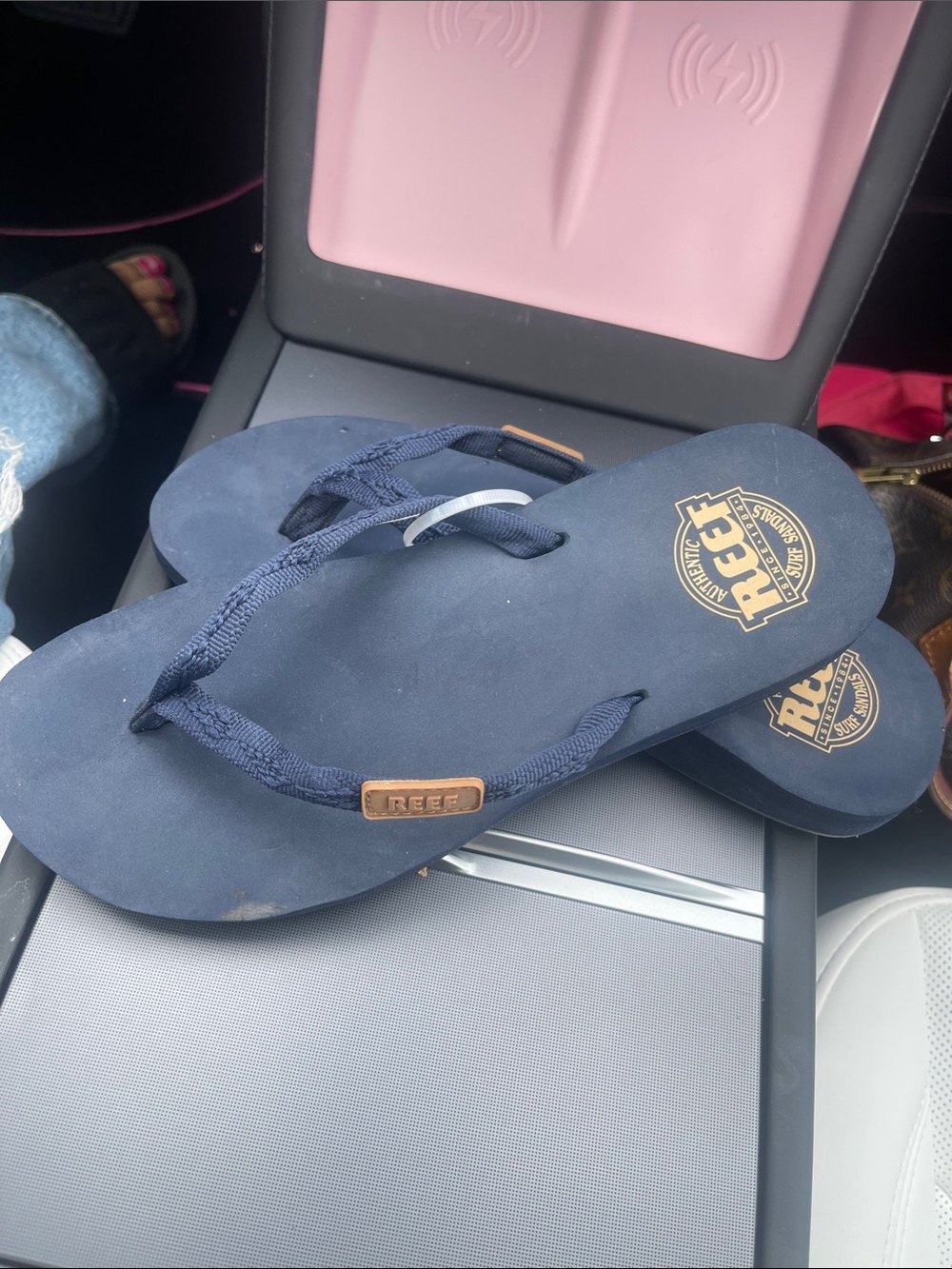 Reef Navy Blue Women's Braided Strap Flip Flops